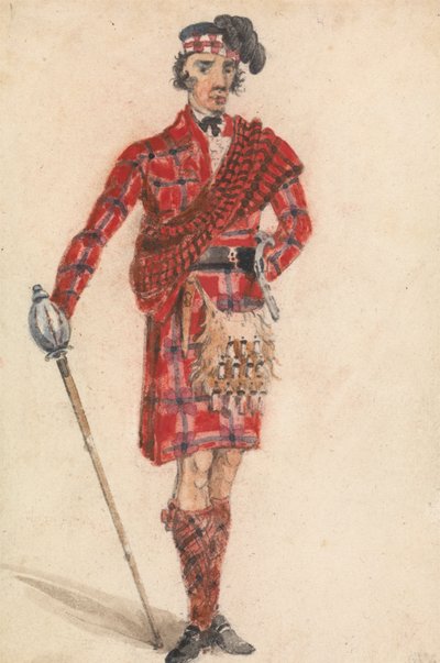 Escocés con espada; vestimenta moderna de un jefe de las Highlands de George Walker