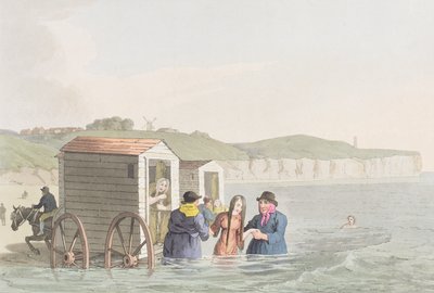 Baños de mar en la bahía de Bridlington, de "Costumes of Yorkshire", por George Walker de George Walker