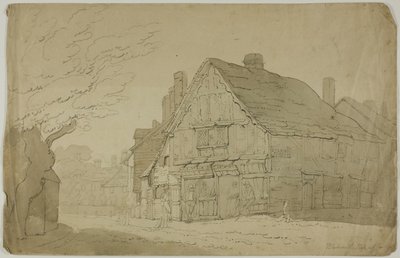 Herrería de Guildford (anverso); Boceto de dos troncos de árbol (reverso) de George Wallwyn Shepheard