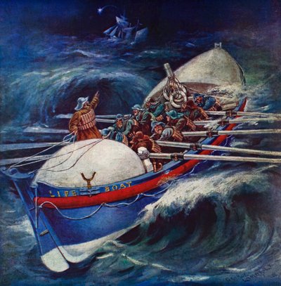 Bote salvavidas intentando un rescate de George Washington Lambert