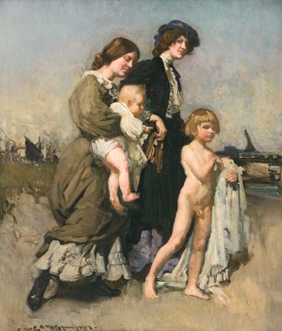 El grupo de vacaciones (Los bañistas) de George Washington Lambert
