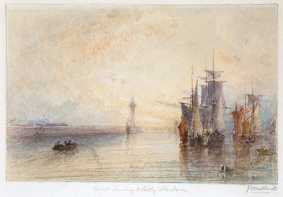 Barcos saliendo del puerto de Whitby (acuarela) de George Weatherill