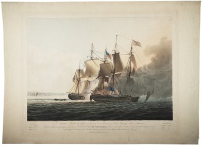 El barco de Su Majestad Shannon capturando la fragata americana Chesapeake, 1813 de George Webster