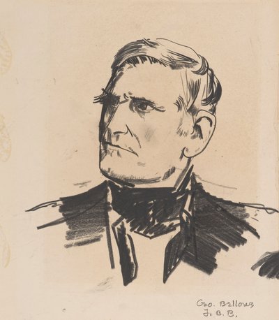 Retrato de hombre, c.1922 (lápiz litográfico sobre papel) de George Wesley Bellows