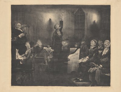Reunión de Oración, segunda piedra, 1916 de George Wesley Bellows
