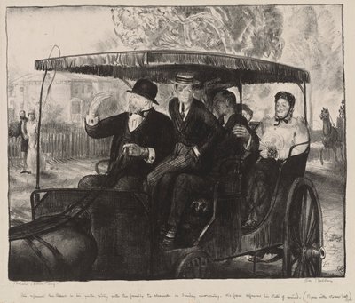 Domingo, yendo a la iglesia: recuerdos de un domingo por la mañana en Columbus, Ohio, 1897 de George Wesley Bellows