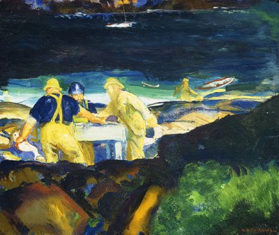 Atendiendo las trampas de langosta, temprano en la mañana de George Wesley Bellows