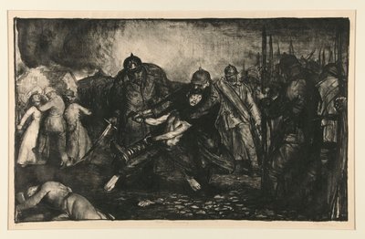 Llega el enemigo, o llegan los alemanes, de la serie Guerra de George Wesley Bellows