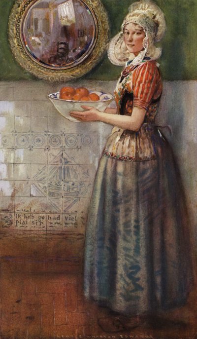 El cuenco de las naranjas (litografía en color) de George Wharton Edwards