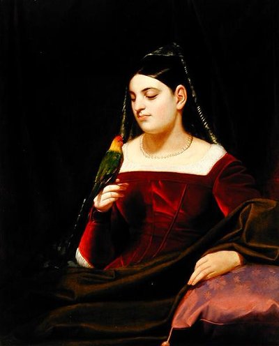 Dama y loro, c.1835 de George Whiting Flagg