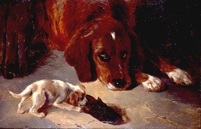 Un cachorro inquisitivo de George Wiliam Horlor