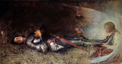 Guerra de los Cien Años: El sueño de Juana de Arco (1412-1431) en prisión. Pintura de William George Joy (1844-1925) 1895 de George William Joy
