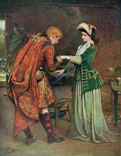 Despedida del Príncipe Charlie (1720-88) a Flora Macdonald (1722-90) ilustración de 