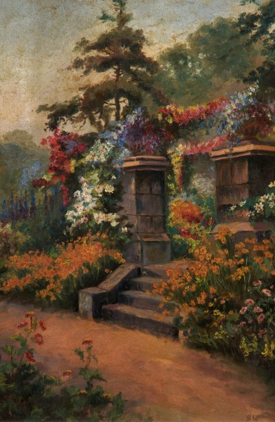 Jardín de verano, sin fecha (óleo sobre lienzo) de George Wimpenny