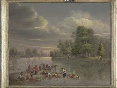 Escena en el Wabash (óleo sobre lienzo) de George Winter