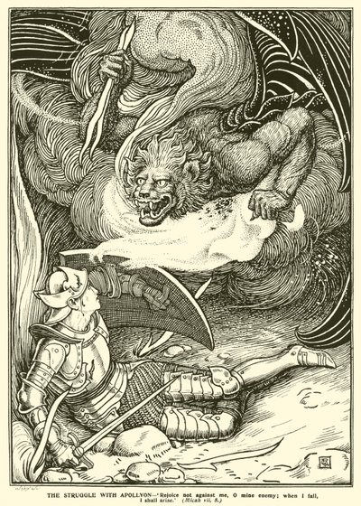 La lucha con Apollyon de George Woolliscroft Rhead