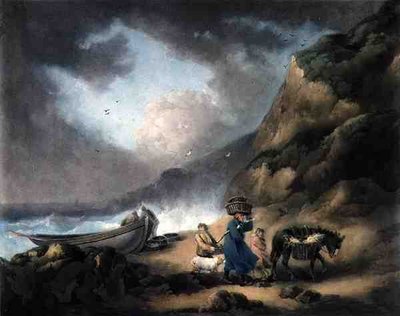 Pescadores, grabado por James Ward (1769-1859), pub. por J.R. Smith, 1793 (mezzotinta) de George after Morland