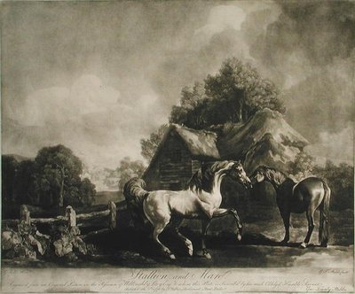 Semental y Yegua, grabado por George Townley Stubbs (1756-1815) 1776 de George after Stubbs