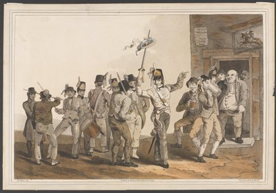 Un sargento reclutador del 33º Regimiento de Infantería de George after Walker