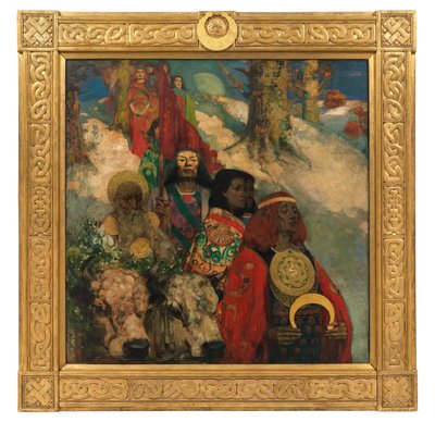 Los Druidas - La llegada del muérdago de George and Hornel Edward A. (1864 1933) Henry