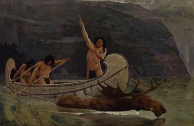 La persecución del alce de George de Forest Brush