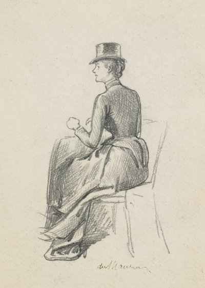 Niña con traje de montar de George du Maurier