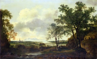 Una vista capriccio de Chichester, con figuras y ganado en primer plano de George of Chichester Smith