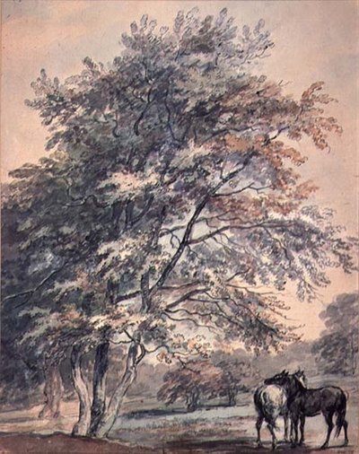 Árboles y Caballos de George the Elder Barret