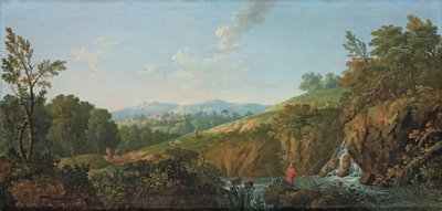 Paisaje fluvial boscoso de George the Elder Barret