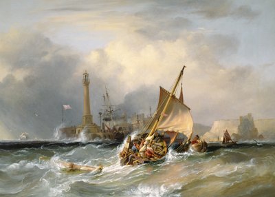 Lugger entrando en Margate de George the Elder Chambers