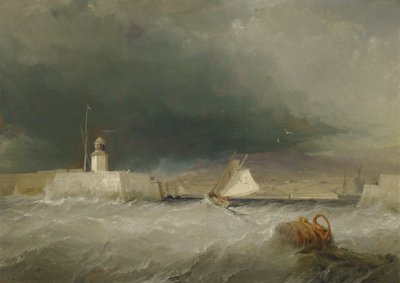 Puerto en un día tormentoso de George the Elder Chambers