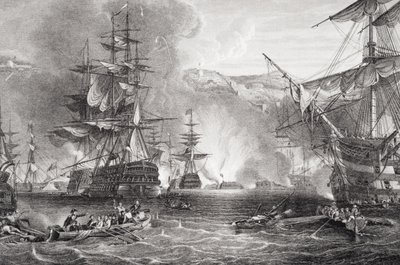 El bombardeo de Argel, 27 de agosto de 1816, de `Ilustraciones de la Historia Inglesa y Escocesa