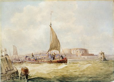 The Old Harbour, Hull (pluma, lápiz, sepia y acuarela sobre papel) de George the Elder Chambers