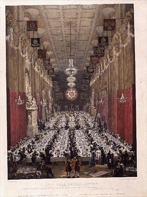 Cena del alcalde en el Guildhall, 9 de noviembre de 1828 de George the Elder Scharf
