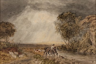 Paisaje [El regreso a casa], fecha desconocida (acuarela sobre papel) de George the Younger Barret