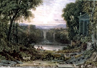 Atardecer en Tivoli de George the Younger Barret