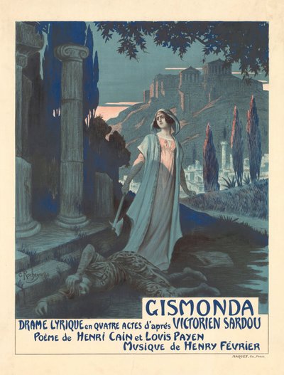 Cartel para la obra de teatro Gismonda de V. Sardou de Georges Antoine Rochegrosse