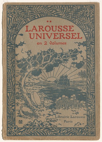 Larousse Universal: Portada (Le Larousse Universel) (xilografía en color) de Georges Auriol