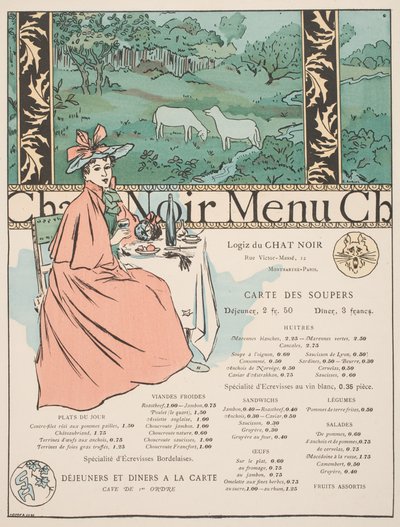 Menú del Chat Noir de Georges Auriol