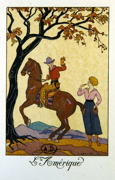 América", ilustración para un calendario de 1921 de Georges Barbier
