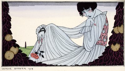 Contemplación 1919 (impresión en stencil) de Georges Barbier