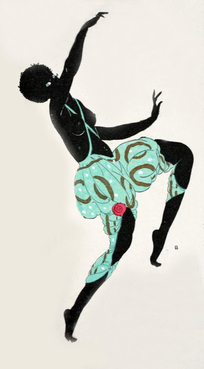 Dancing girl (pochoir print) de Georges Barbier
