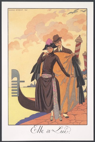 Falbalas et Fanfreluches, Almanaque para 1924, Serenata, de George Barbier, impresión de Georges Barbier