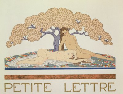 Desnudos femeninos, ilustración de "Les Mythes" de Paul Valery (1871-1945) publicada en 1923 (impresión en pochoir) de Georges Barbier