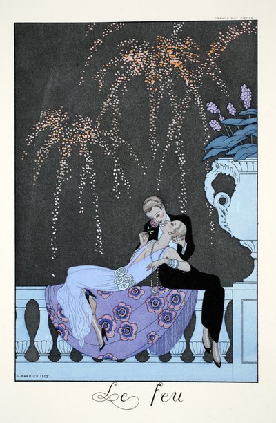 Fuego, de "Falbalas & Fanfreluches, Almanach des Modes Présentes, Passées et Futures". de Georges Barbier