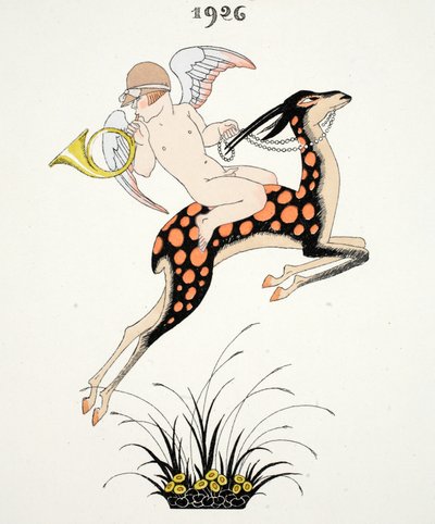 Frontispicio de "Falbalas & Fanfreluches, Almanach des Modes Présentes, Passées et Futures". de Georges Barbier