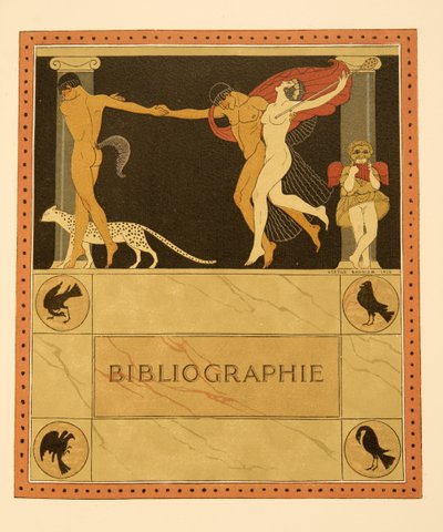 Ilustración de Les Chansons de Bilitis, de Pierre Louys, pub. 1922 (impresión en pochoir) de Georges Barbier