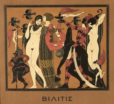 Ilustración de Les Chansons de Bilitis, de Pierre Louys, pub. 1922 (impresión en pochoir) de Georges Barbier