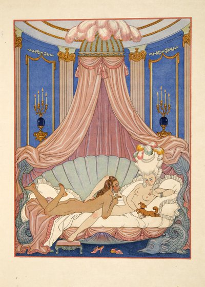 Ilustración de "Les Liaisons Dangereuses" de Pierre Choderlos de Laclos (1741-1803) pub. 1934 (impresión en plantilla) de Georges Barbier