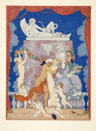 Ilustración de "Les Liaisons Dangereuses" de Pierre Choderlos de Laclos (1741-1803) pub. 1934 (impresión en plantilla) de Georges Barbier